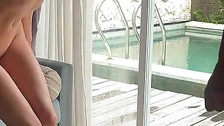 Babysitter, Why Is There a Vibrator in Your Bag? - Rough Sex by the Pool Cum on Face