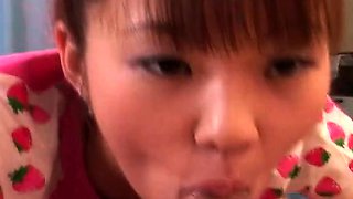 Very cute and alluring Asian teen gets fucked doggy style