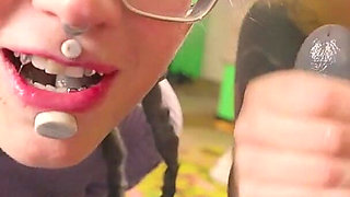 POV Anal Threesome with Tattooed Dick and Thick Goth Babe