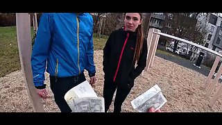 VIP4K. Jogging ended up as a hot sex with a stranger with a cuckolding BF