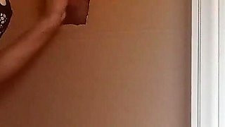 In a Nylon Catsuit and High Heels I Suck a Cock and Fuck It in a Gloryhole Until It Cums in My Mouth