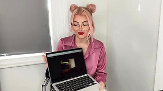 Cute bae in glasses commeting small dick