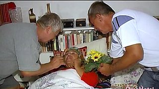 OMAHOTEL Two Guys Seducing One Grandma And Enjoys Sex With Her