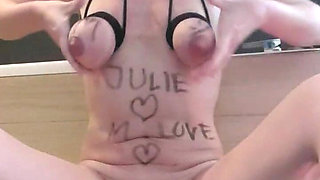 Julie Prepares Herself with Self Fisting