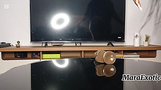 BBW Hotmilf Riding Her Big Black Monster Dildo - Mara Exotic