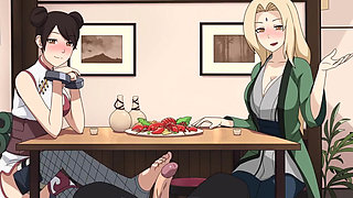 Naruto - Kunoichi Trainer - Part 7 - Tenten and Tsunade Footjob by Loveskysanx