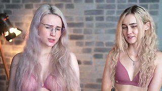 Sexy Blonde Babe With Big Boobs Strips Bra
