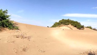 Hot MILF Wife Locks Hubby's Balls in Chastity Cage on Beach - Femdom Humiliation & Sissy Training