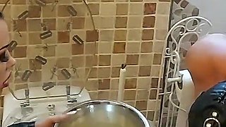 Miss Alessa Milano Feeding From Toilet Part 2
