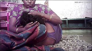 Indian village house wife milk eating housband enjoy movement