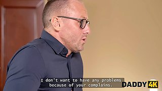 Daddy4k. naughty blonda is displaying her thick xxx experience at the job casting