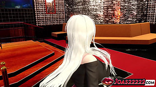 Pussylicking for Hot Blonde in Mini Skirt - She Orgasm so Hard! 3D Animation