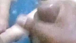Cock Jerking in Front of New Maid