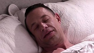 Charming doll starts her day on stepdad's joystick