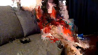 Smoking in Red Lace Night Gown Sexy Barefeet