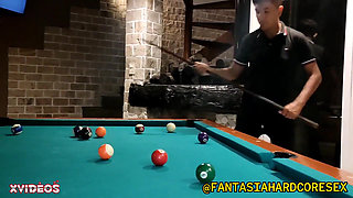 Sucking My Trimmed Pool Teacher's Cock Deep in Her Throat