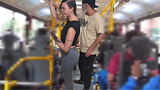 Slutty Student Gets Cumshot in the Bus