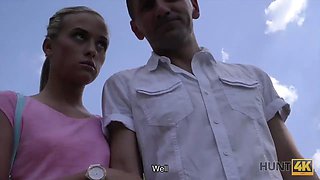 Hunt4k. hottie shanie ryan opens up feet in swap for some money