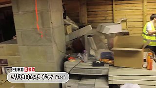 Cock Sucking Orgy In Warehouse - Aaron Aurora, Aiden Jason amp Skye Romeo