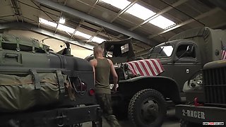 Army Boys Edwin & Reece Fuck In Troop Carrier - Edwin Sykes & Reece Bentley