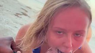 NATALIA QUEEN - BLOWJOB ON THE BEACH