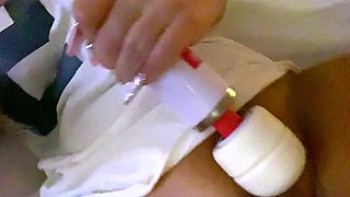 Blonde tight pussy babe solo toy fun in glamour masturbation