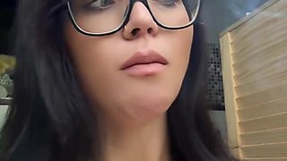 Selfie Video Smoking in Glasses