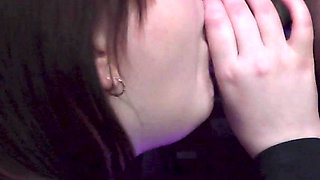 Cum Drips Down Her Lips When She Decides to Kiss Her Boyfriend After a Blowjob