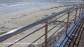 Mila Morena Sunday Ride in Lace Panties - Outdoor Amateur Flashing & Big Cameltoe