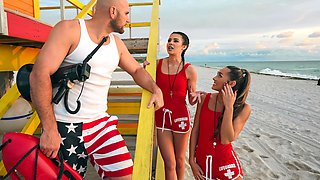 Horny Lifeguards Share A Cock With Jmac, Mackenzie Mace, Kylie Rocket - Brazzers