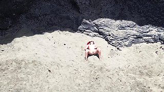 Naked Beauty on Beach - Drone POV Erotic Relaxation