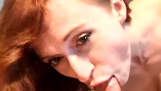 Very yummy amateur redhead blowjob