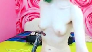 Emo 18-Year-Old With Tattoos Masturbates on Webcam