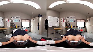 Charming Japanese teen heartbreaker VR sex scene