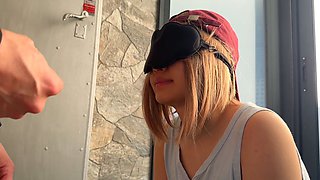 Japanese schoolgirl takes on a challenge with some coconut oil and a hot blowjob