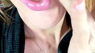 Glamour babe with big boobs masturbates in lingerie