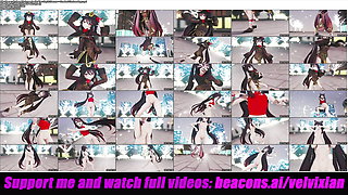 Genshin Impact - Hu Tao Squirt Dance + Gradual Undressing (3D HENTAI)