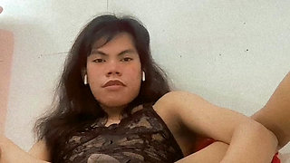 Trans woman solo playing herself with toys