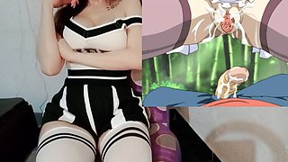 Sexy anime maid with big tits bringing all the heat