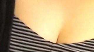 Asian Kaisaki has big tits and a hairy bush, eagerly sucking boy's cock