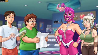 Curvy goddess from Porngamezone enjoys some big ass, pussy action, and a blow job