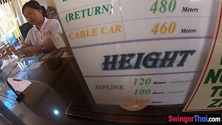 Ziplining amateur made sextape at home