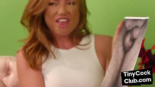 Tiny dick loser degraded by femdom