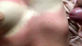 I Dozed off on the Beach and Now I Need After Sun Cream... Cum on Tits