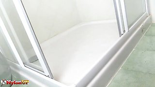 Nylon Up featuring Irina Vega's shower sex
