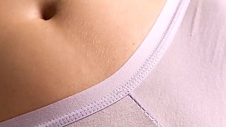 Real Amateur Teases Her White Panties Cameltoe Pussy