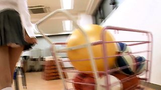 Asian college girl does solo in dorm room