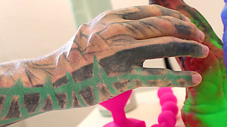 Anuskatzz Masturbate with Dildo My Anal Hole - Solo Tattoo Female