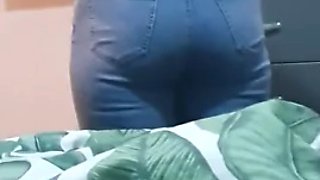 Step mom big ass trying new jeans in front of step son