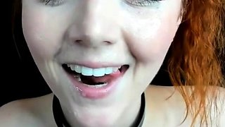 Busty Canadian MILF Drinks Her Own Milk on Webcam